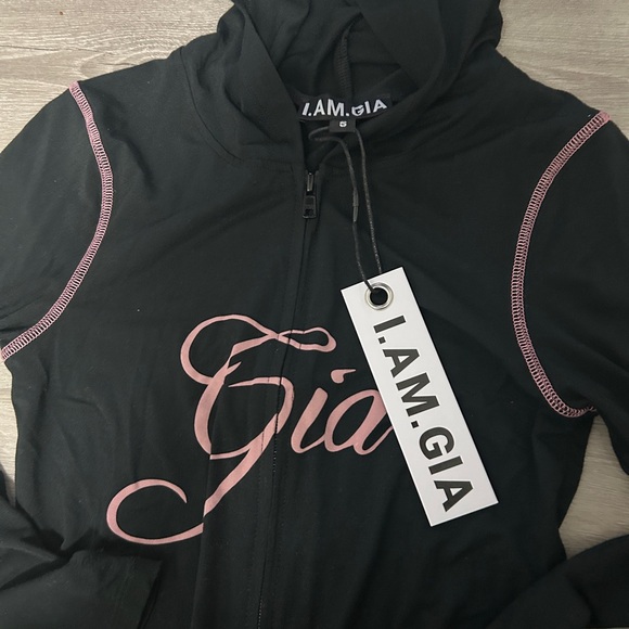 I.AM.GIA Other - I.AM.GIA Black Hoodie with Pink Script Logo